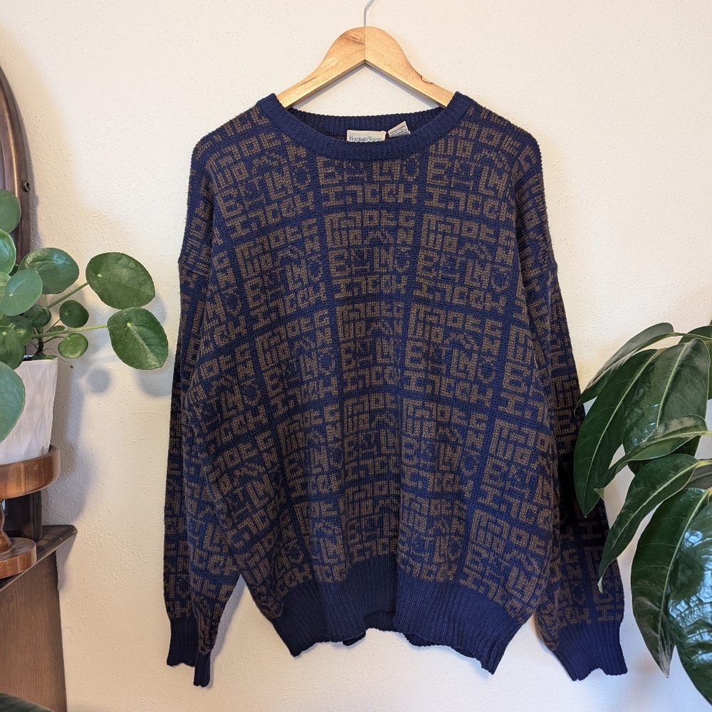 Boundary Waters | Vintage | Wool Blend Graphic Grandpa Sweater